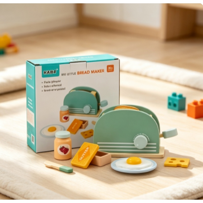 Kitchen Appliances Kids - Giocattolo Tostapane in Legno per Bambini,