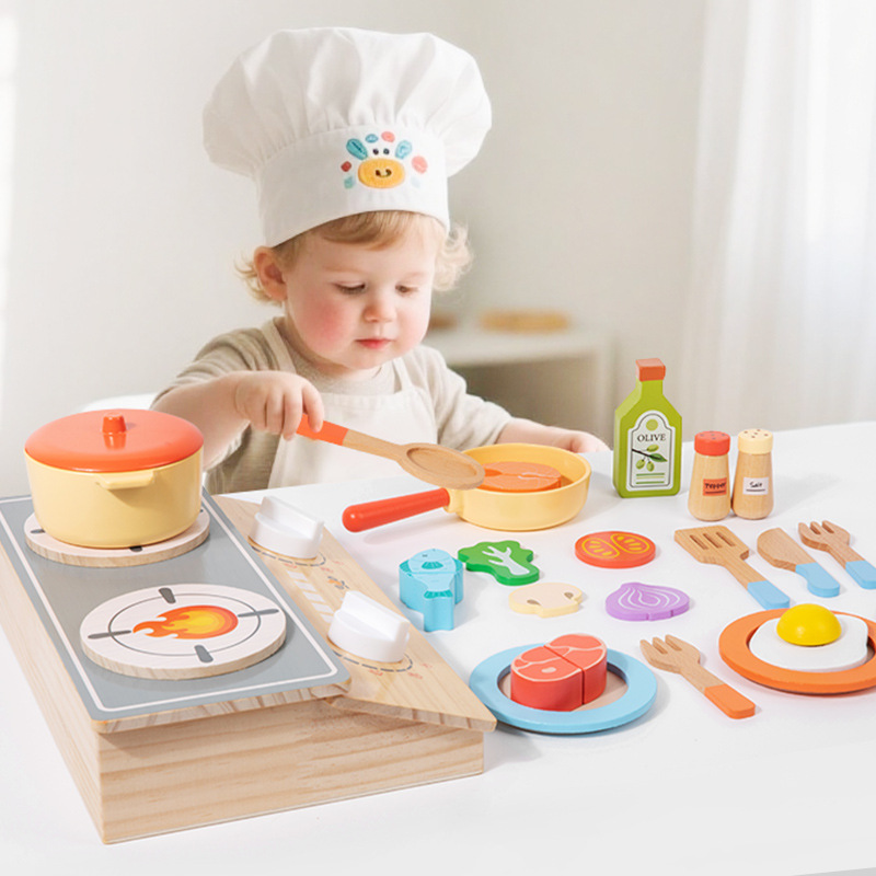 Kitchen Appliances Kids - Set Cucina Giocattolo in Legno Montessori