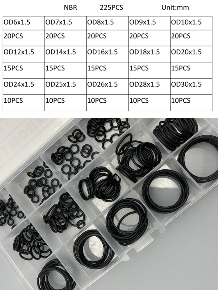 Kitchen Appliances Repair - Kit di O-ring NBR neri da
