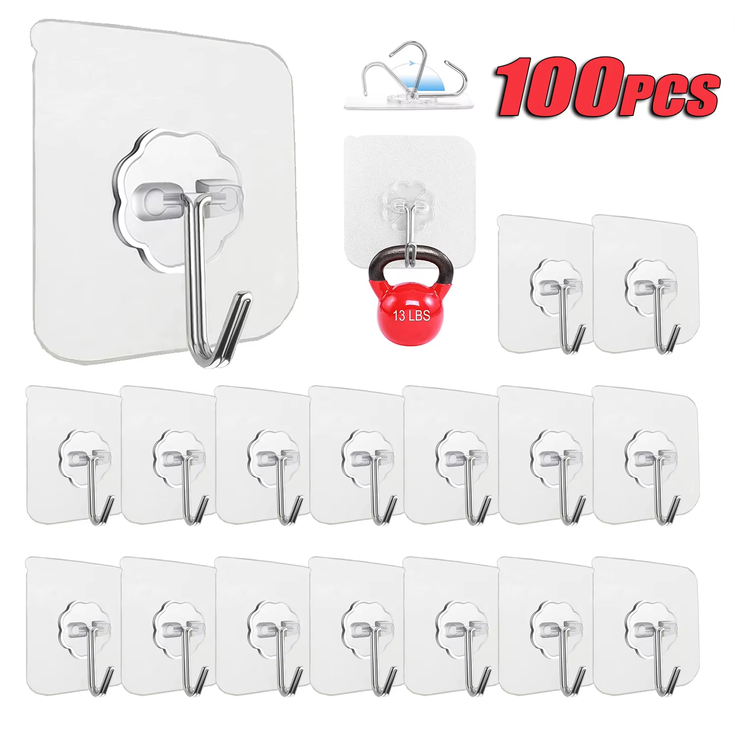 Kitchen Appliances Shelves - Ganci autoadesivi in acciaio inox trasparenti