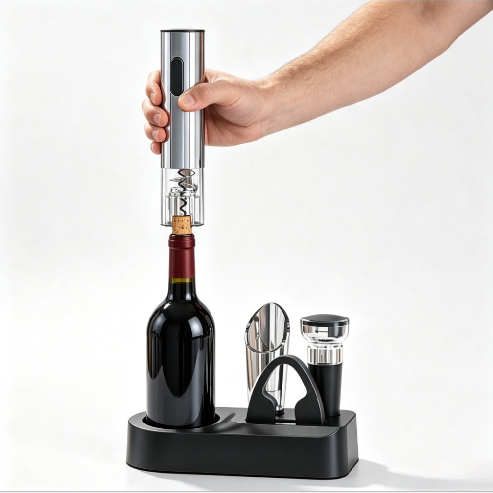 Wine Opener Electric - Apribottiglie Elettrico Ricaricabile USB con Taglia
